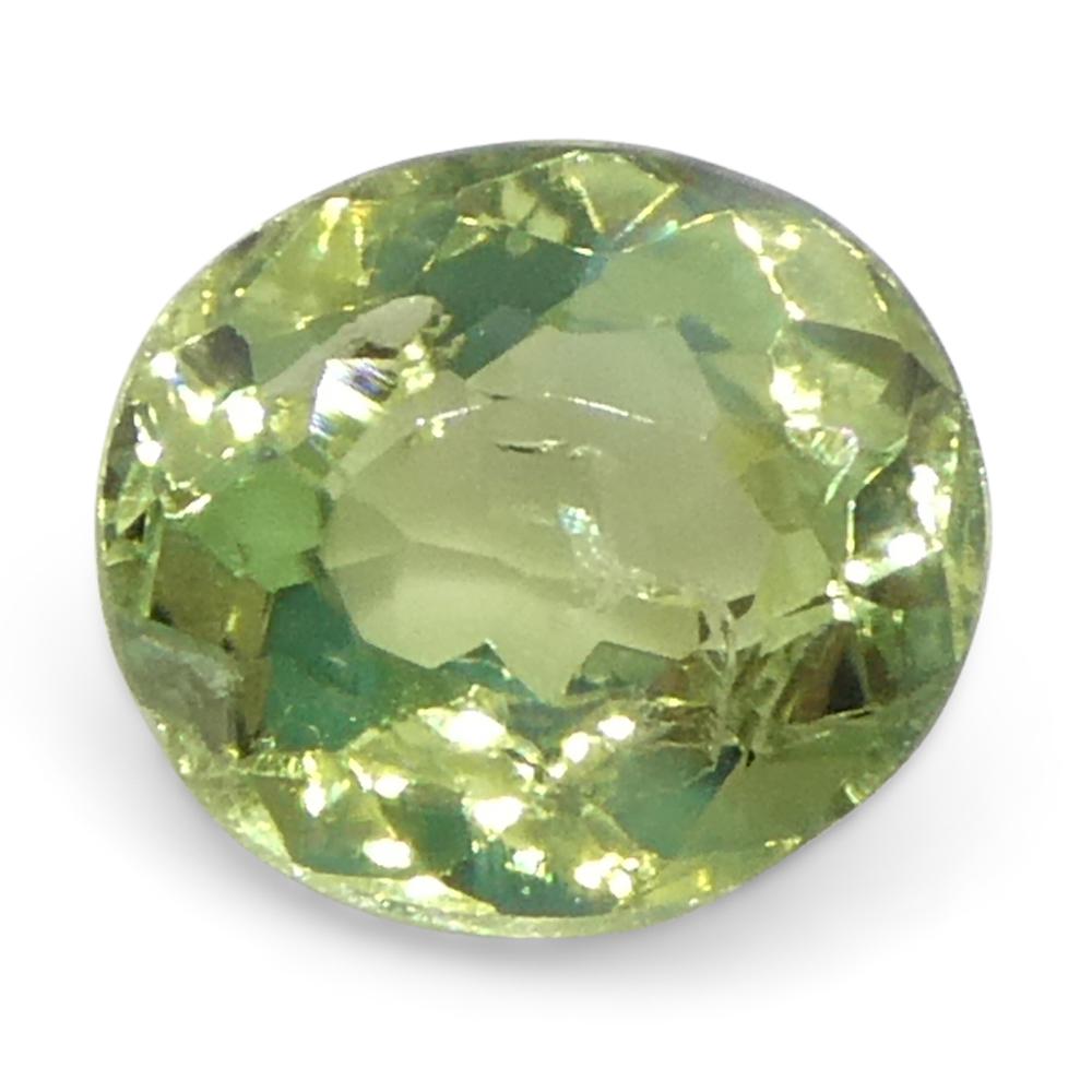 Alexandrite ovale de 0,47ct, vert jaunâtre à violet grisâtre, Brésil Unisexe en vente