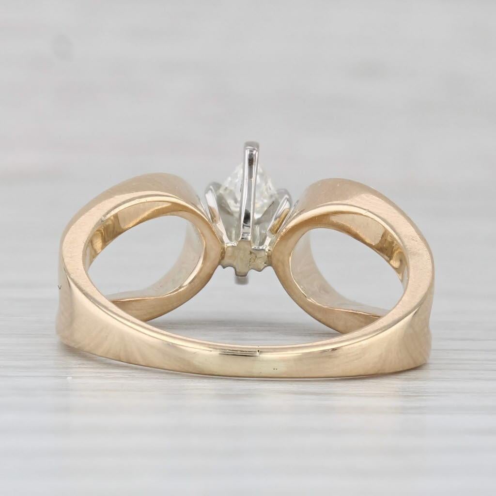 Pear Cut 0.47ct Pear Diamond Solitaire Engagement Ring 14k Yellow Gold Size 7 For Sale