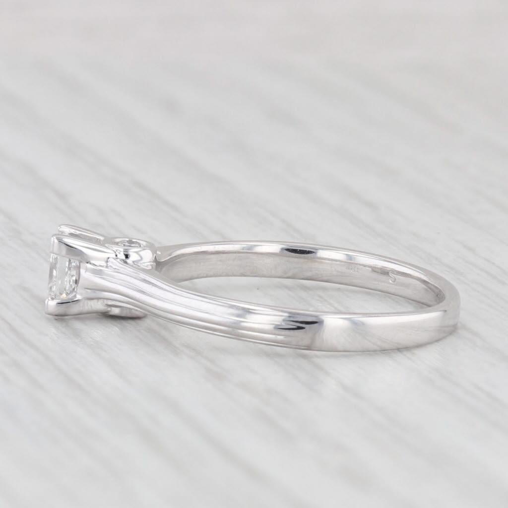 Femenino o masculino 0.47ct Princesa Diamante Solitario Anillo de Compromiso Oro Blanco 18k Talla 6.75 en venta