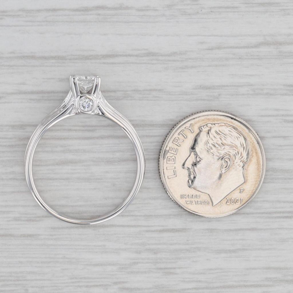 0.47ct Princesa Diamante Solitario Anillo de Compromiso Oro Blanco 18k Talla 6.75 en venta 2