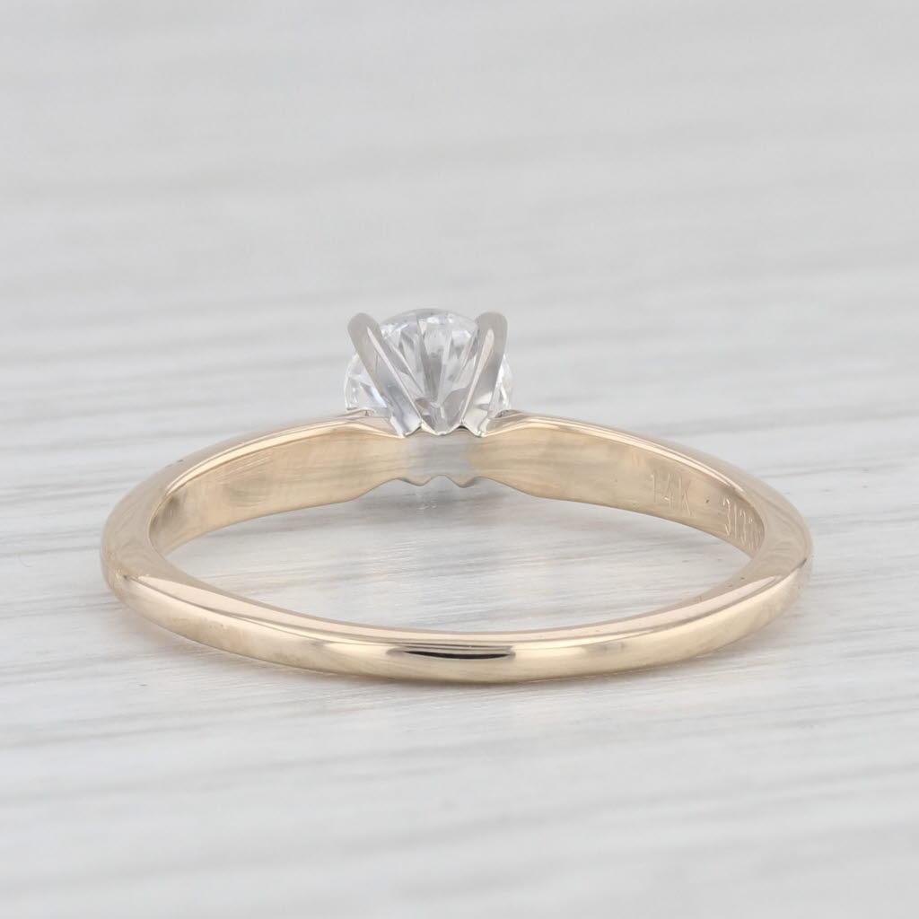 Round Cut 0.47ct Round Solitaire Diamond Engagement Ring 14k Yellow Gold Size 6.25 For Sale