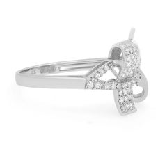 0.47 Carat Pave Set Round Cut Diamond Ladies Ring 14k White Gold