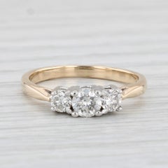 0.47ctw 3-Stone Diamond Engagement Ring 14k Gold Size 5 Round Brilliant