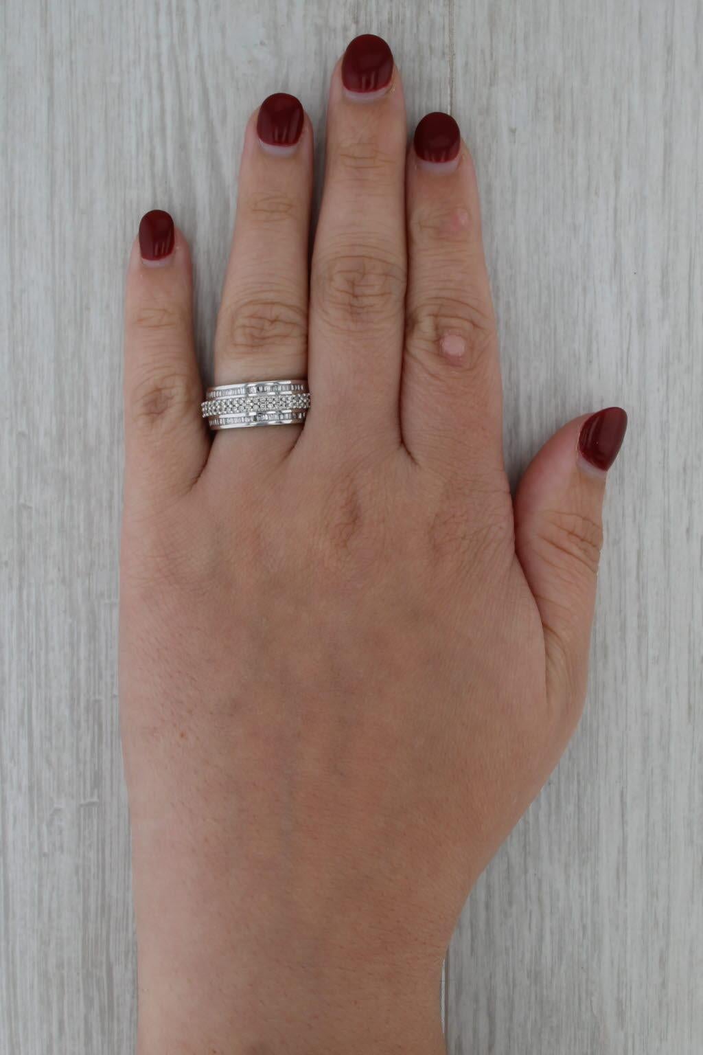 0,47ctw Diamond Band 14k Weißgold Größe 7 Hochzeitstag Ring im Angebot 5