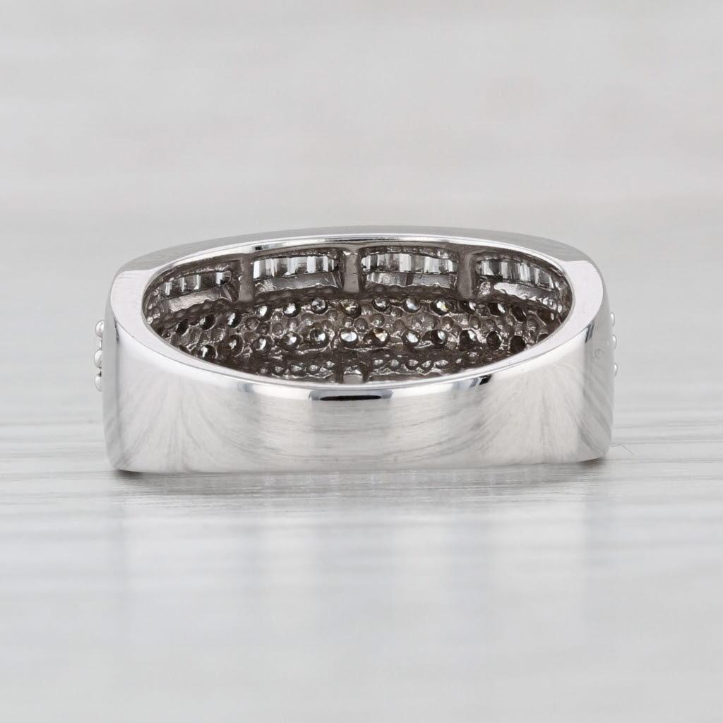 0,47ctw Diamond Band 14k Weißgold Größe 7 Hochzeitstag Ring (Baguetteschliff) im Angebot