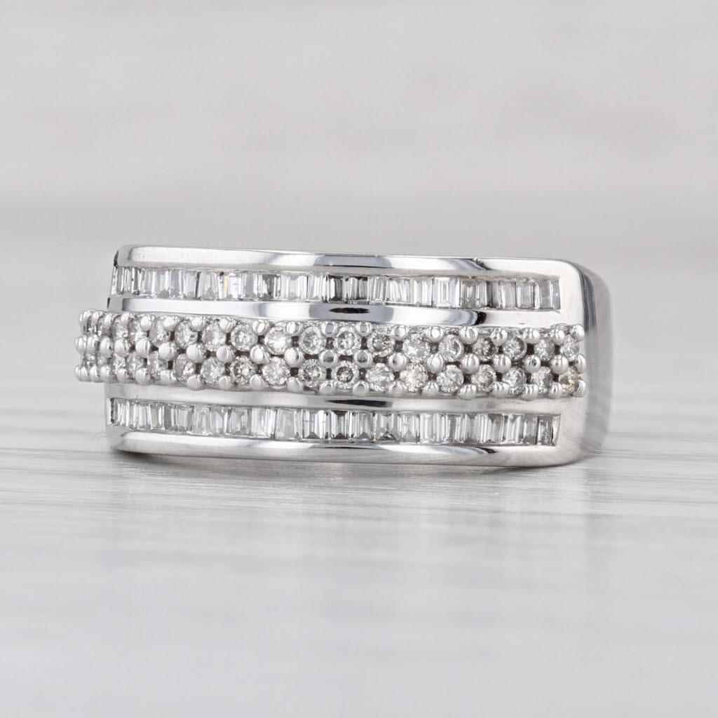 0,47ctw Diamond Band 14k Weißgold Größe 7 Hochzeitstag Ring im Angebot 1