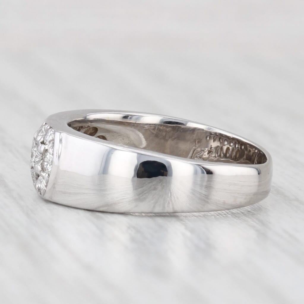 Gemstone Information:
- Natural Diamonds -
Total Carats - 0.47ctw
Cut - Round Brilliant
Color - G - I
Clarity - VS2 - SI1

Metal: 14k White Gold
Weight: 4.5 Grams 
Stamps: 14k
Face Height: 6 mm 
Rise Above Finger: 3 mm
Band / Shank Width: 3 mm

This