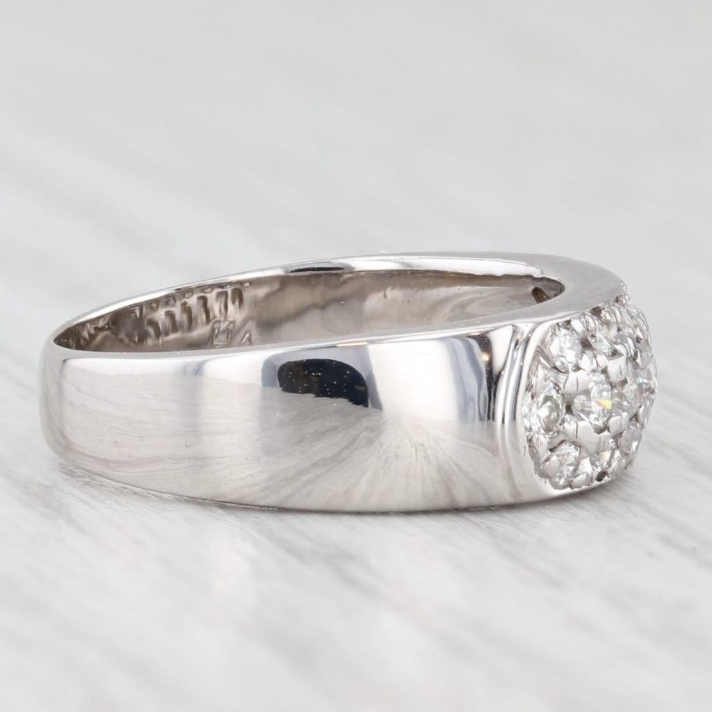 da uomo o donna 0.47ctw Diamond Wedding Band 14k White Gold Size 5.5 Stackable Ring in vendita