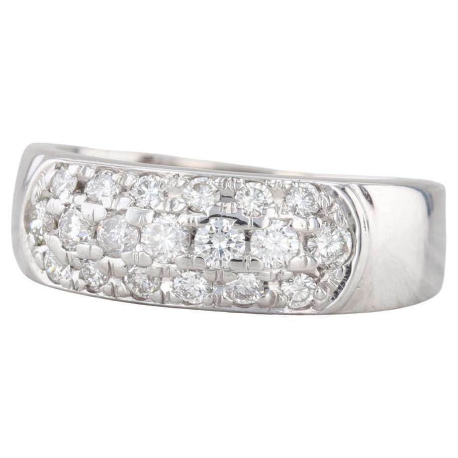 0.47ctw Diamond Wedding Band 14k White Gold Size 5.5 Stackable Ring