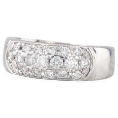 0.47ctw Diamond Wedding Band 14k White Gold Size 5.5 Stackable Ring