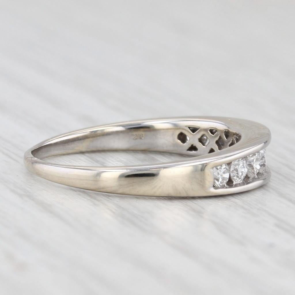 Women's or Men's 0.47ctw Diamond Wedding Band 14k White Gold Stackable Anniversary Ring Sz 8.75 For Sale