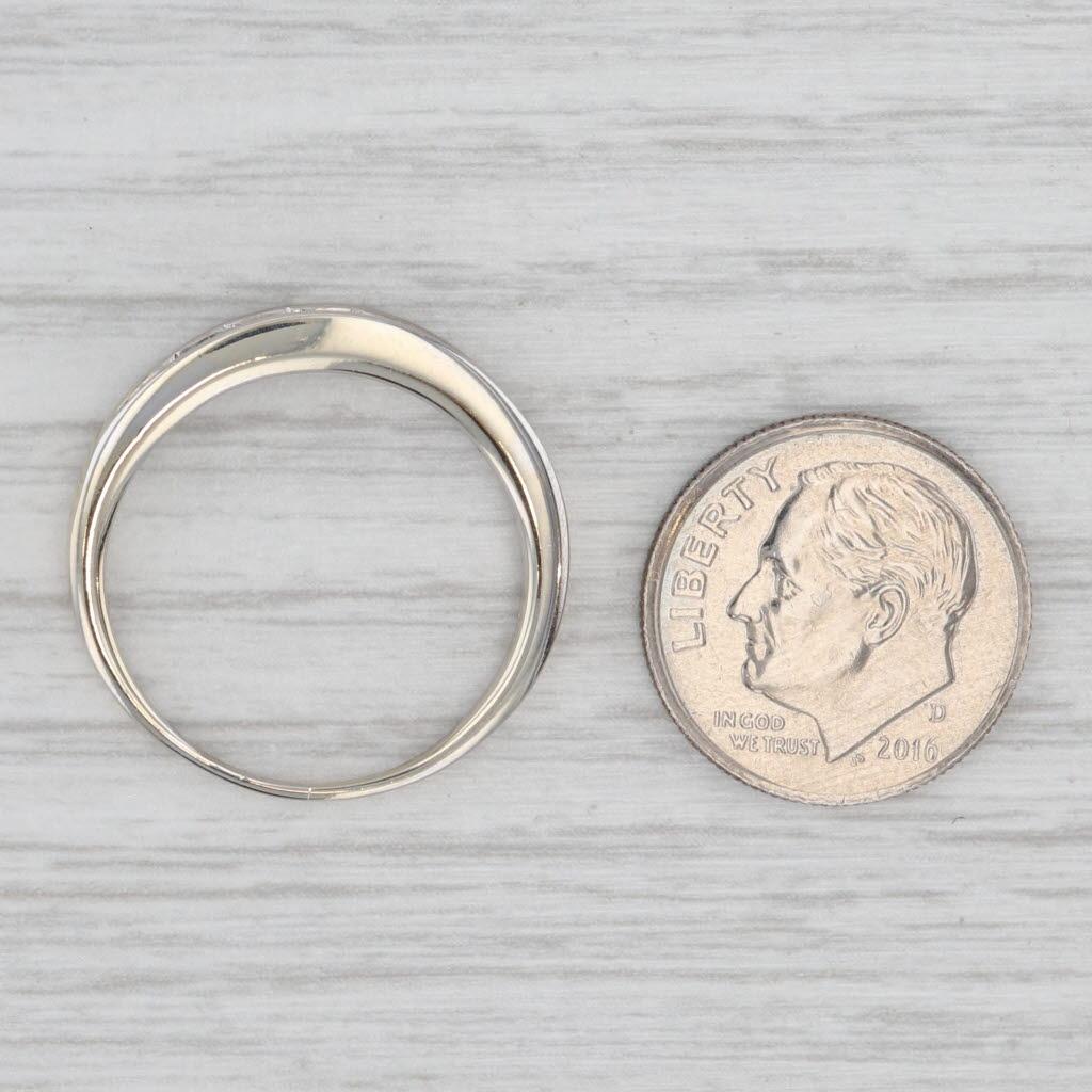 0.47ctw Diamond Wedding Band 14k White Gold Stackable Anniversary Ring Sz 8.75 For Sale 2