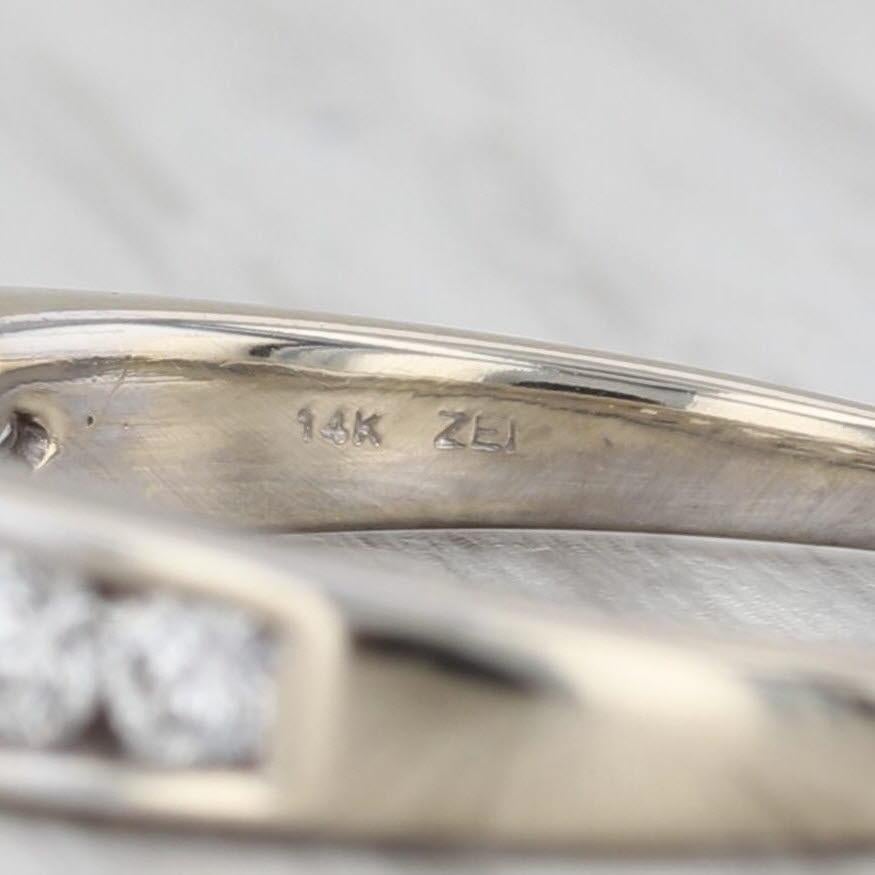 0.47ctw Diamond Wedding Band 14k White Gold Stackable Anniversary Ring Sz 8.75 For Sale 3
