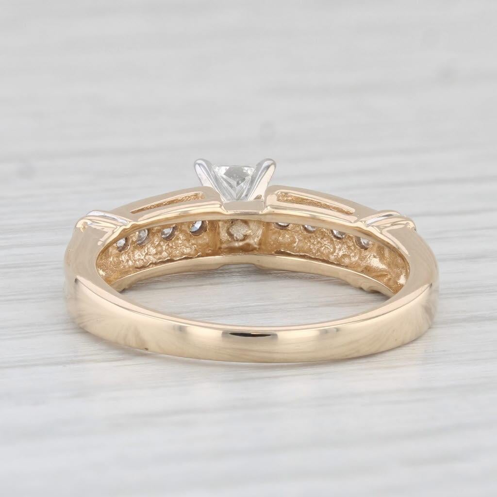 Women's or Men's 0.47ctw Princess Diamond Engagement Ring 14k Yellow Gold Size 7