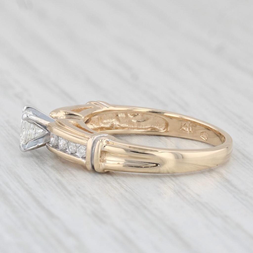 0.47ctw Princess Diamond Engagement Ring 14k Yellow Gold Size 7 1