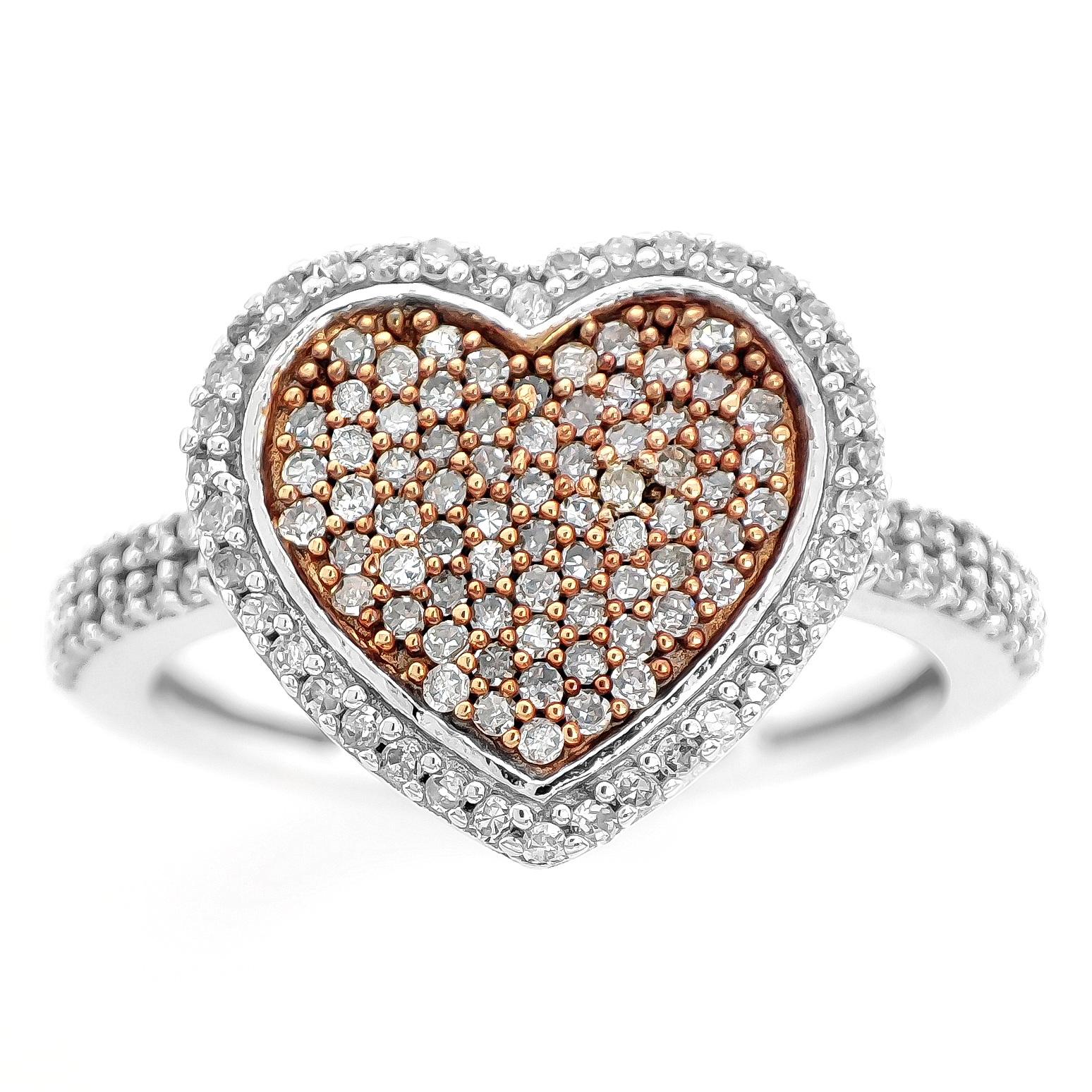 FOR US CUSTOMER NO VAT!

The centerpiece of the ring is adorned with 72 light gray diamonds, totaling 0.25 carats, which create a mesmerizing and distinctive look. Surrounding this central design are an additional 62 light gray diamonds, totaling