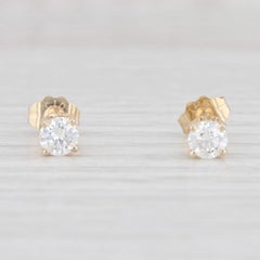 0.47ctw VS2 Diamond Stud Earrings 14k Yellow Gold April Birthstone Solitaires