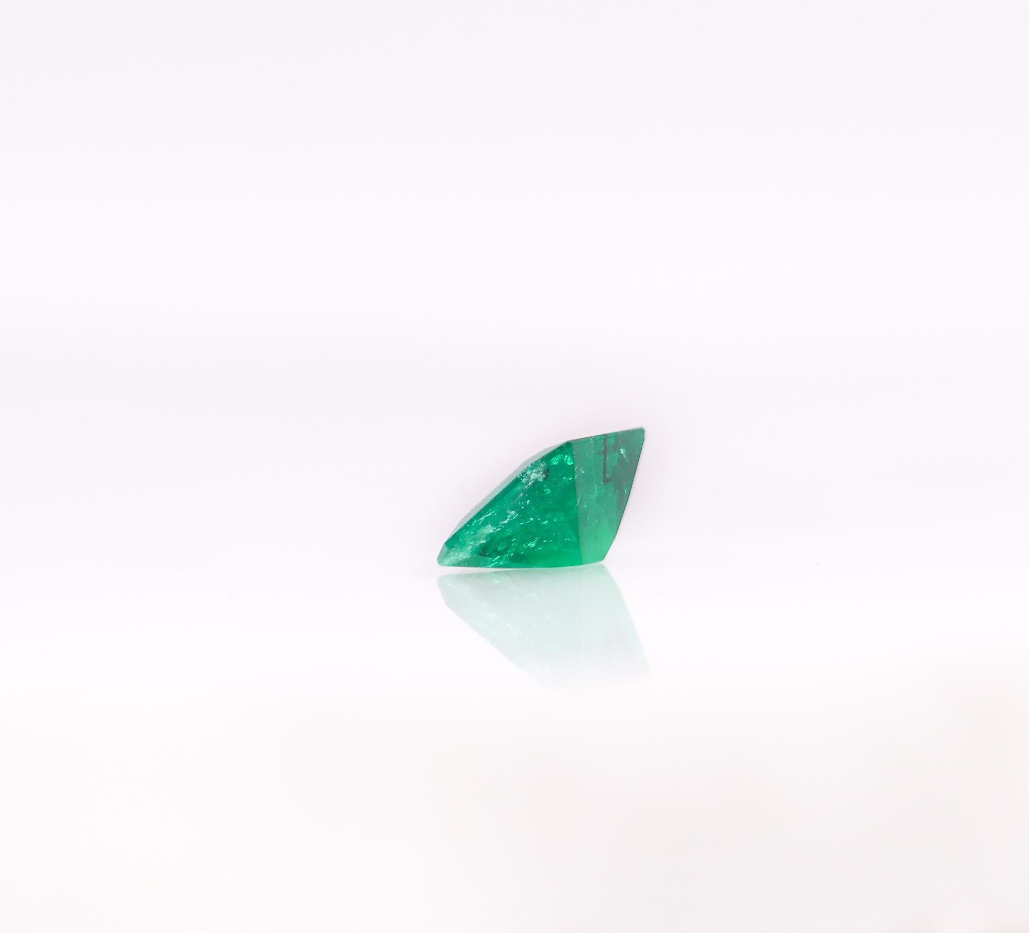 0,48 Karat kolumbianischer Smaragd Loser Edelstein  Smaragdschliff 6x4.81 mm im Angebot 2