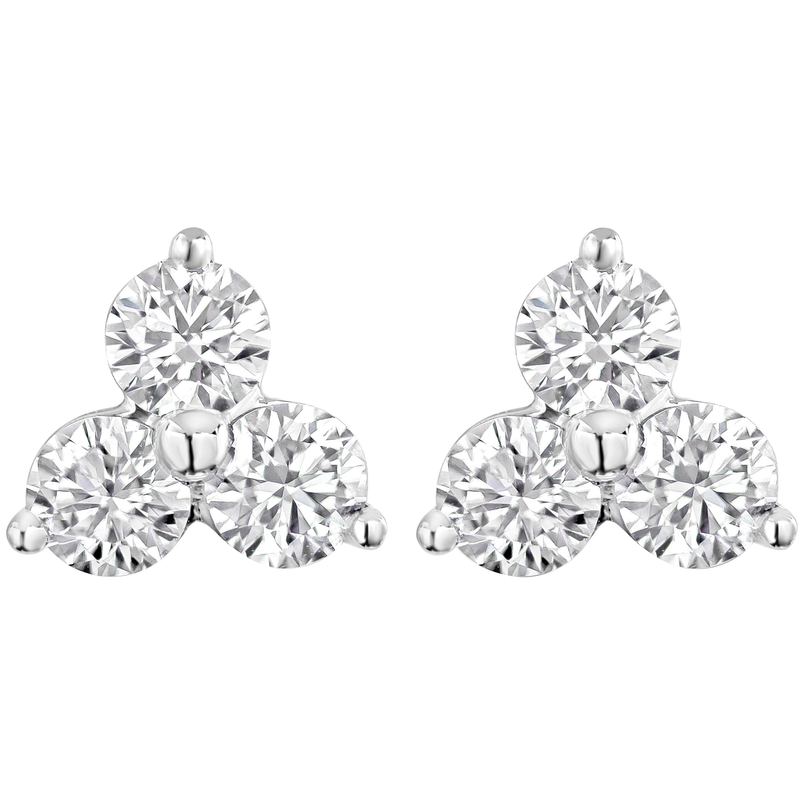 0.48 Carat Diamond Cluster Stud Earrings