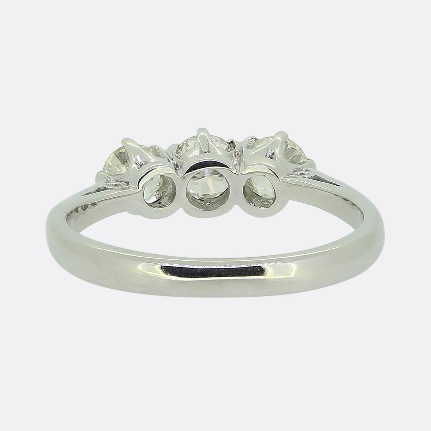 Anello a tre pietre con diamante da 0.48 carati In condizioni buone in vendita a London, GB