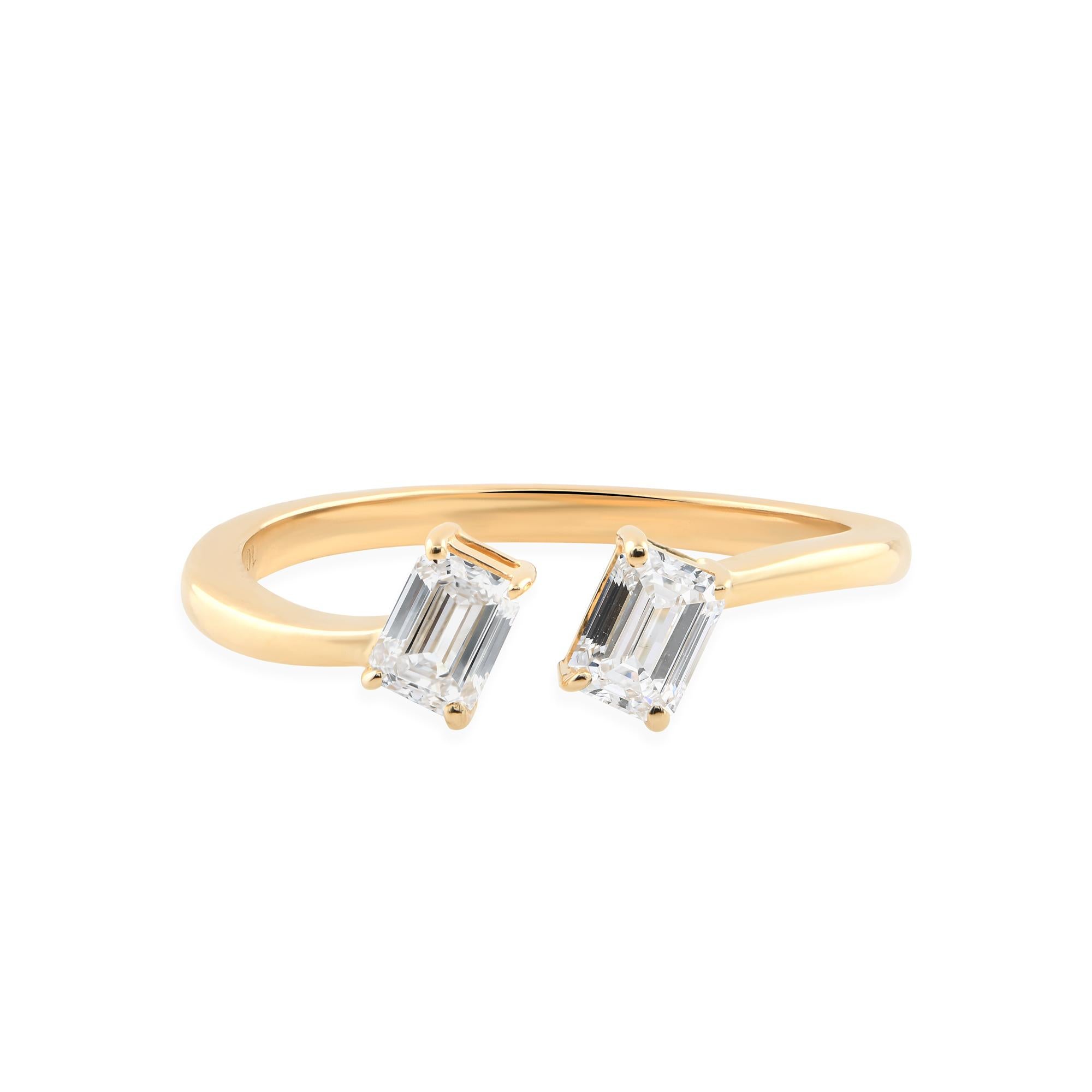 in vendita:  Anello in oro giallo Toi et Moi con diamante taglio smeraldo da 0,48 carati Gioielli di pregio 8