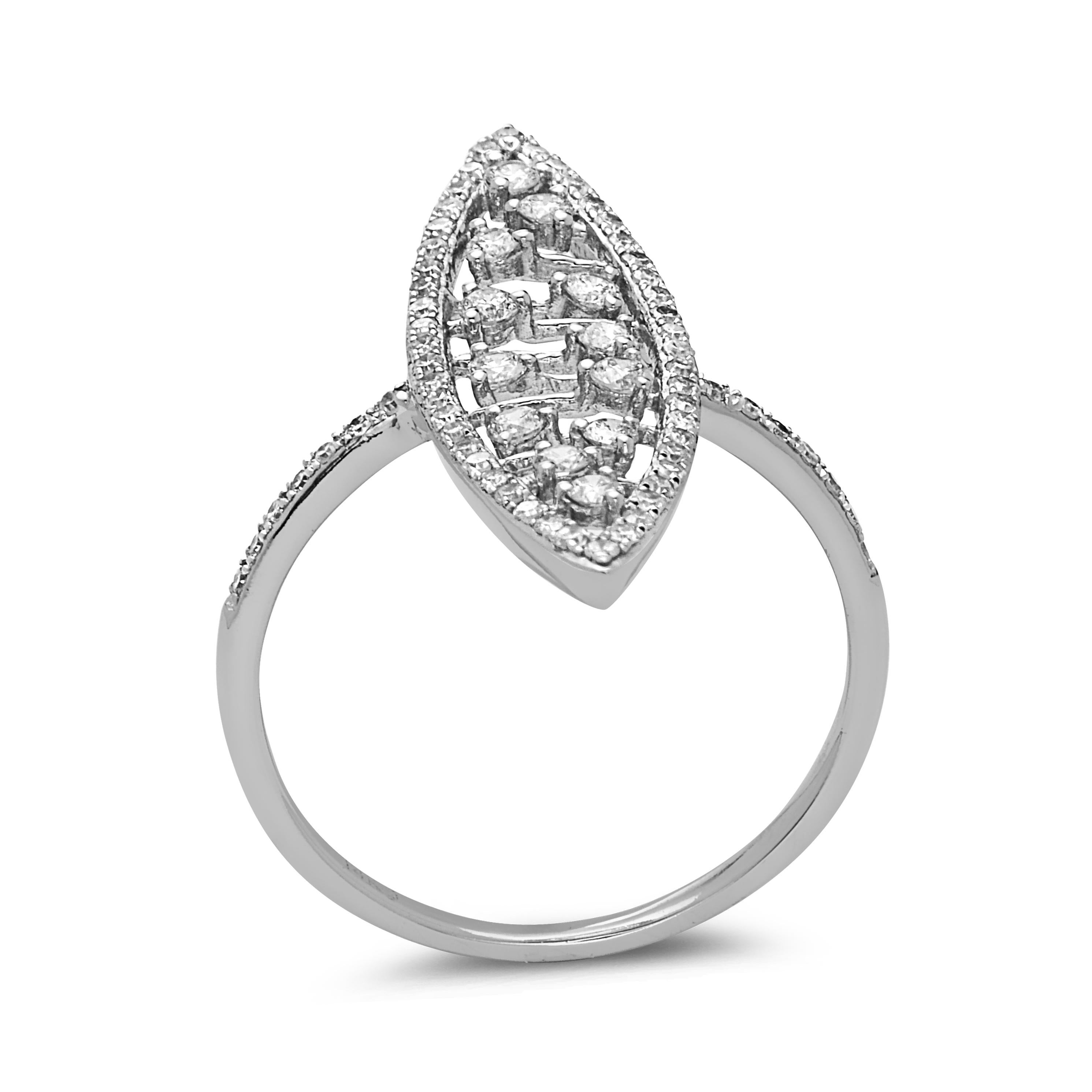 0,48 Karat Diamantring in Marquise-Form mit Diamanten im Zustand „Neu“ im Angebot in Great Neck, NY