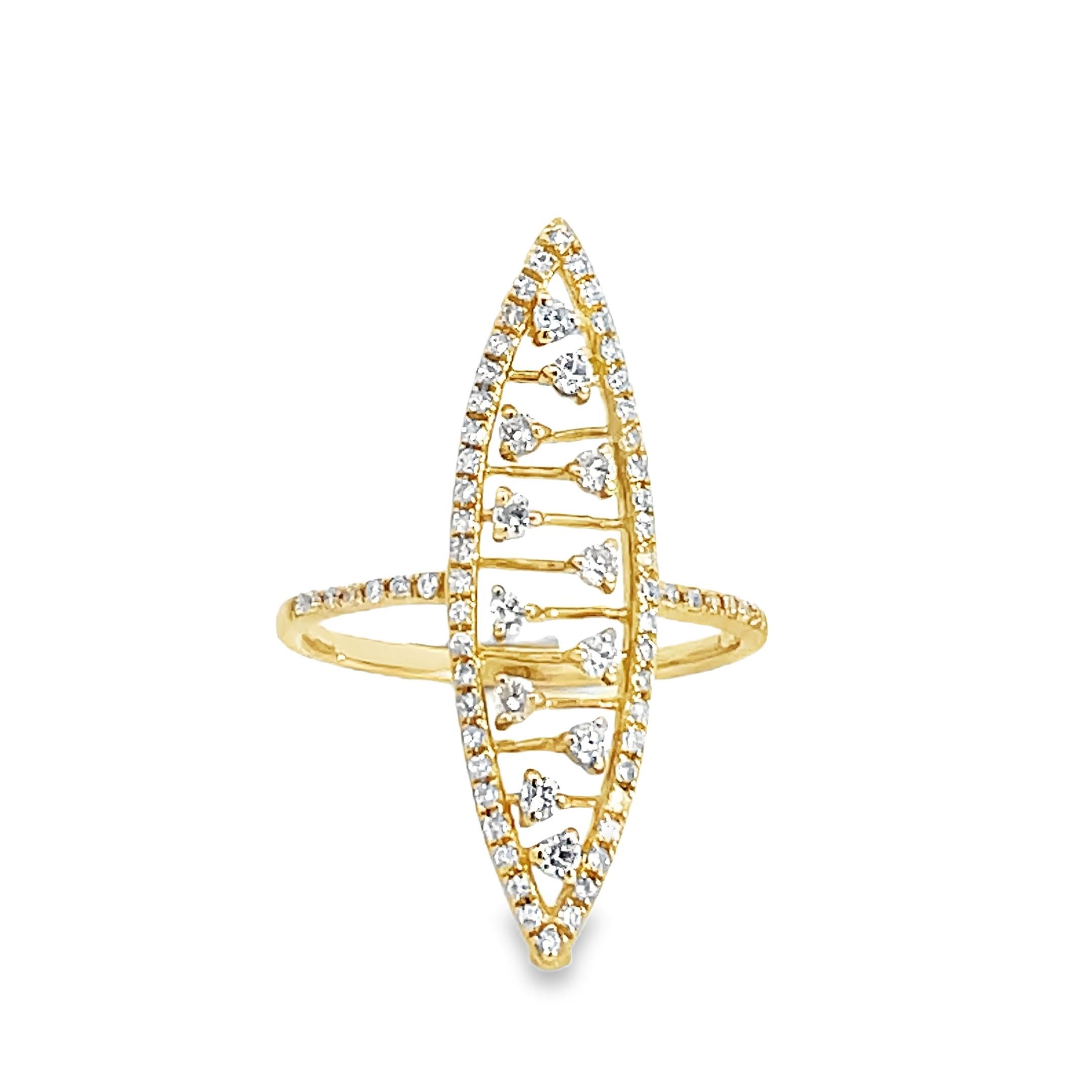 Cette bague en diamant est un accessoire étonnant et intemporel qui peut ajouter une touche de glamour et de sophistication à n'importe quelle tenue. Ce magnifique bijou est orné de diamants éblouissants qui brillent et captent la lumière, ce qui en