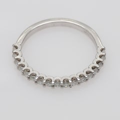 0.48 Carat Natural Diamonds Round Shape Half Eternity Ring Band in White Gold