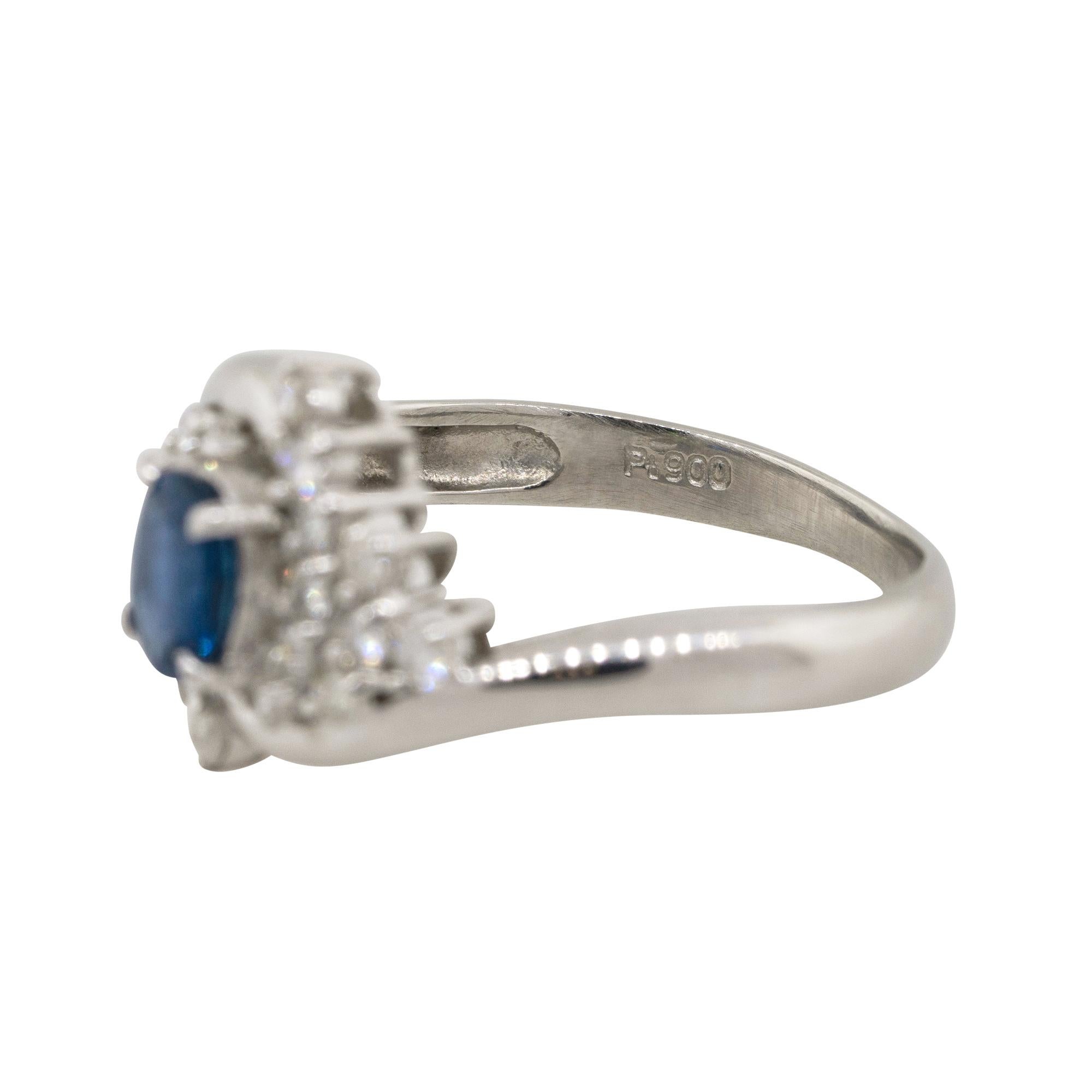 Women's 0.48 Carat Oval Cut Sapphire Diamond Cocktail Spiral Ring in Stock For Sale
