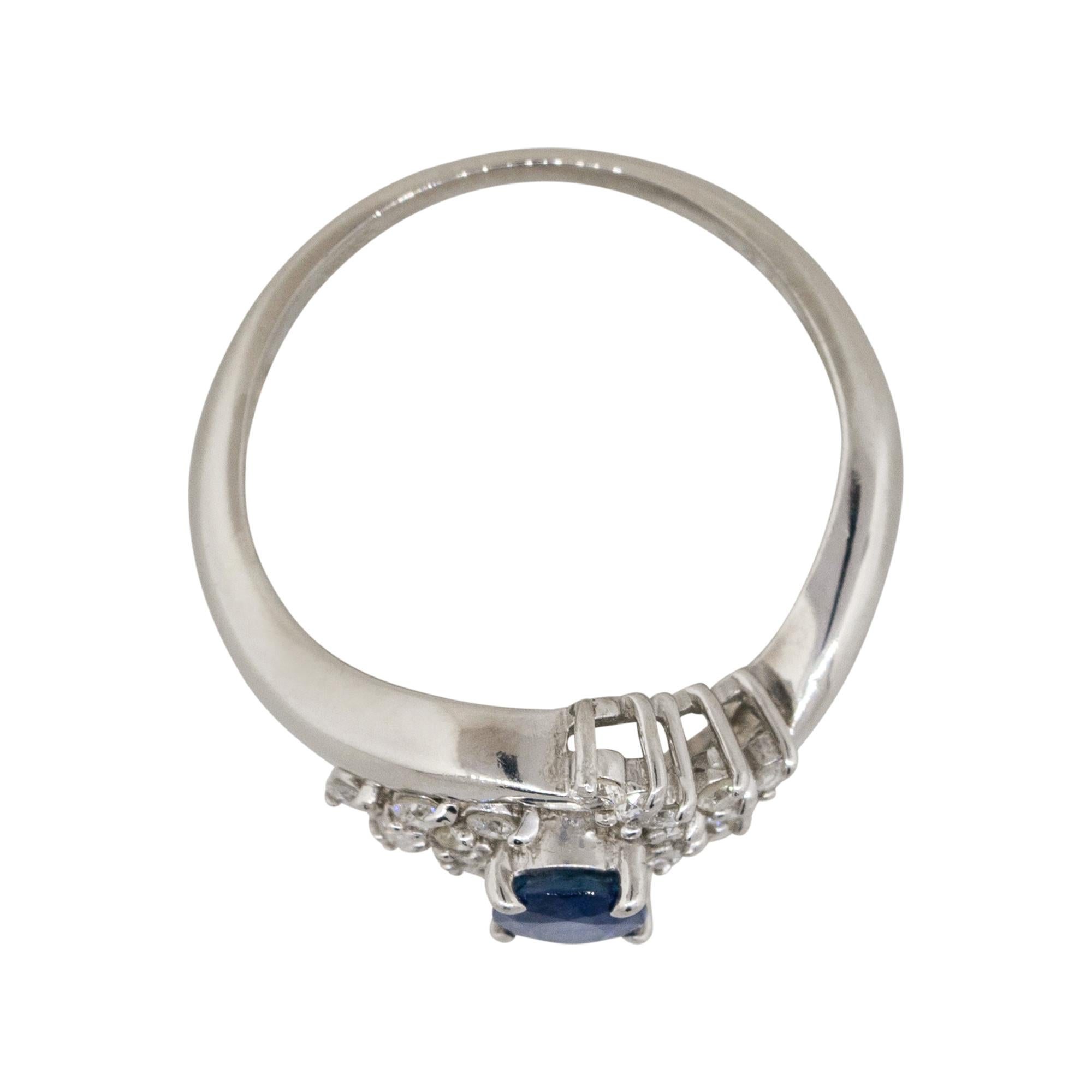 0.48 Carat Oval Cut Sapphire Diamond Cocktail Spiral Ring in Stock For Sale 2