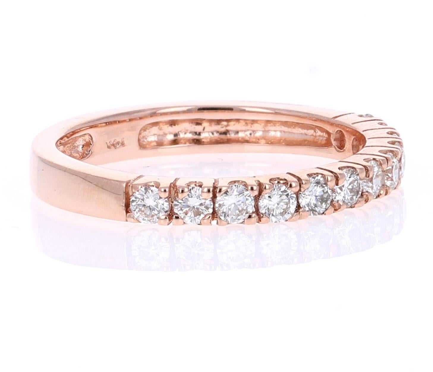 0.48 Carat Round Cut Diamond Rose Gold Band!

Cute and dainty 0.48 Carat Diamond band that is sure to be a great addition to anyone's accessory collection!   There are 12 Round Cut Diamonds that weigh 0.48 carats.  The total carat weight of the band