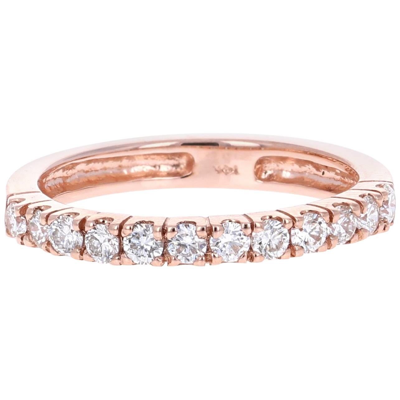 0.48 Carat Diamond 14K Rose Gold Band