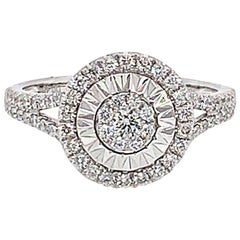 0.48 Carat Round White Diamond Ring