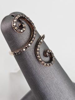 0.48 ct Brown Diamond Spiral Ring in Rose Gold