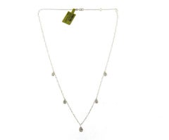 0.48 CTW Diamond Teardrop Station Necklace in 14K, NWT