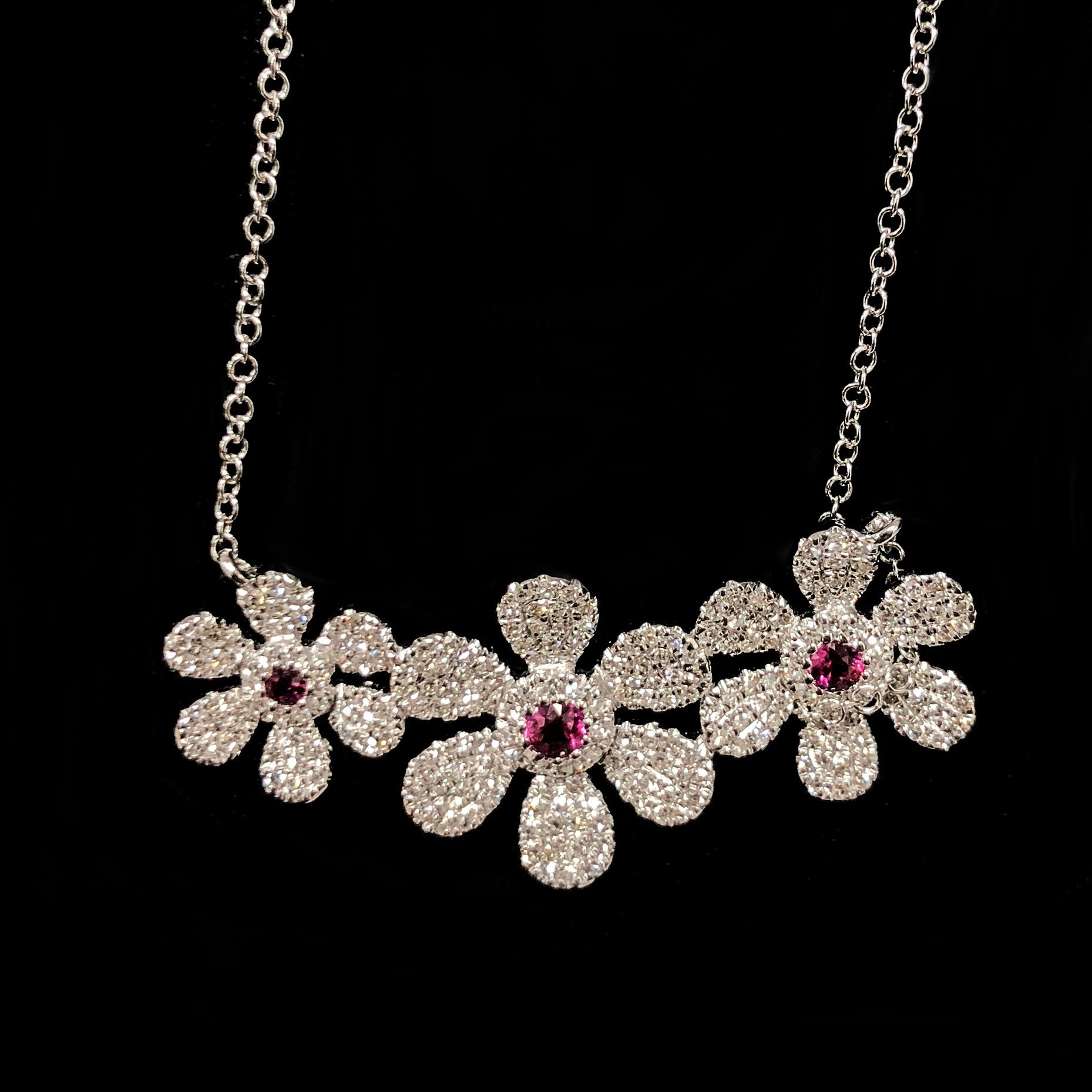 0.48ct Diamond & 0.16ct Ruby 14k White Gold Flower Necklace


1.25