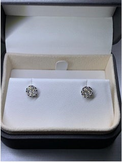 0.48ct Diamond chunky solitaire stud earrings 18ct white gold