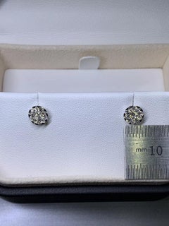 0.48ct Diamond chunky solitaire stud earrings 18ct white gold