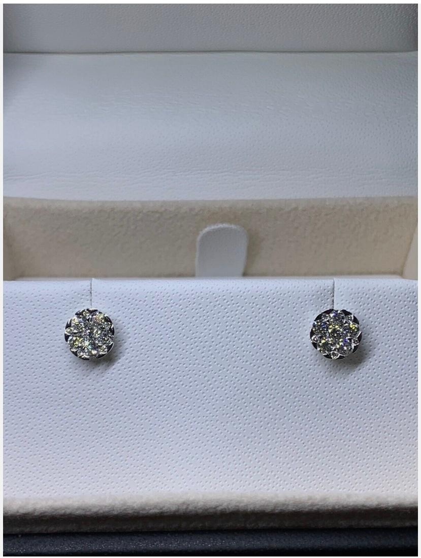 Modern 0.48ct Diamond chunky solitaire stud earrings 18ct white gold For Sale