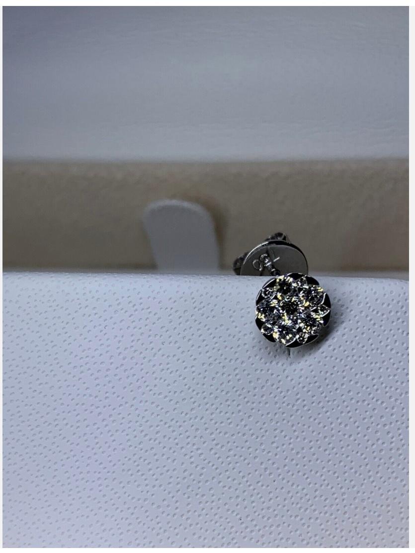 0.48ct Diamond chunky solitaire stud earrings 18ct white gold In New Condition For Sale In London, GB
