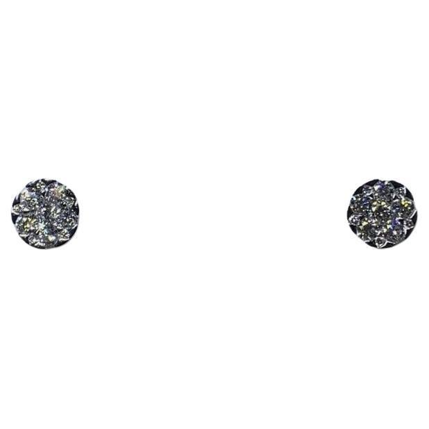0.48ct Diamond chunky solitaire stud earrings 18ct white gold For Sale