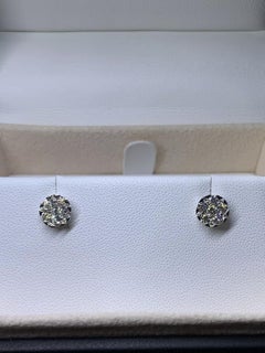 Pendientes de oro blanco de 18 ct con solitario de diamante de 0,48 ct