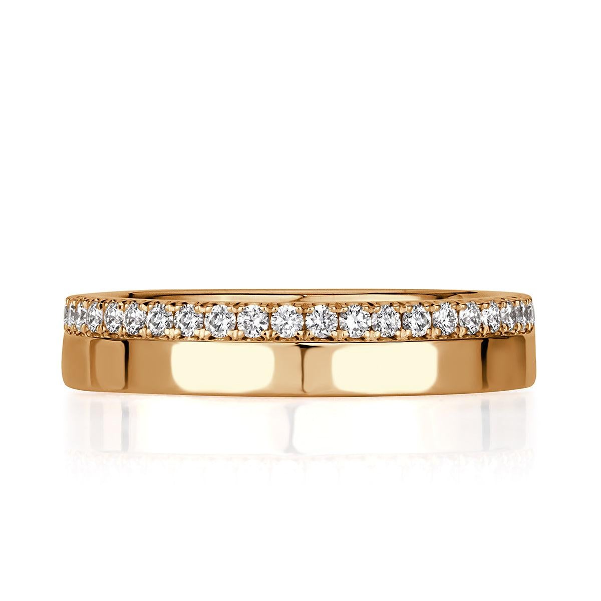 0.48ct Round Brilliant Cut Diamond Eternity Band in 18k Champagne Yellow Gold