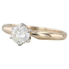 0.48ct Round Diamond Solitaire Engagement Ring 14k Yellow White Gold Size 5