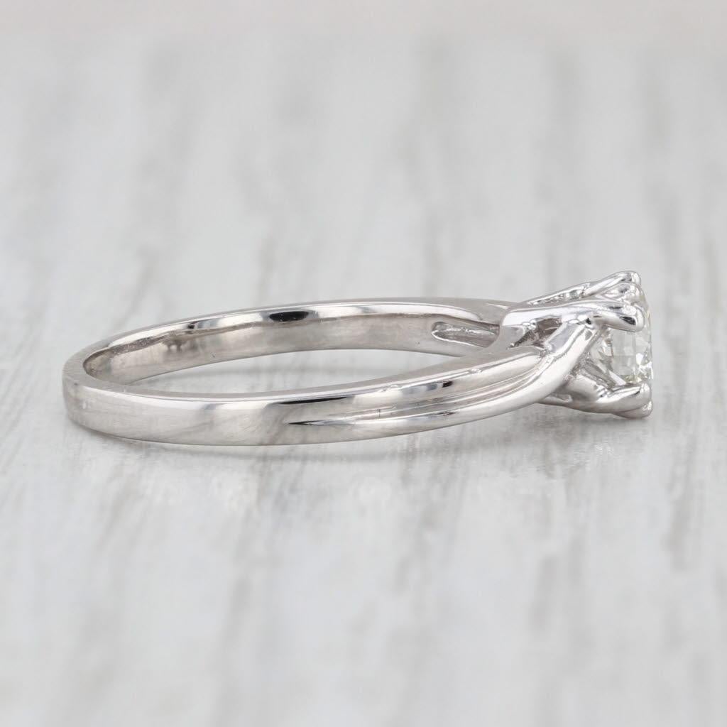 da uomo o donna Anello di fidanzamento solitario con diamante rotondo da 0,48 carati in platino, misura 7,5 in vendita