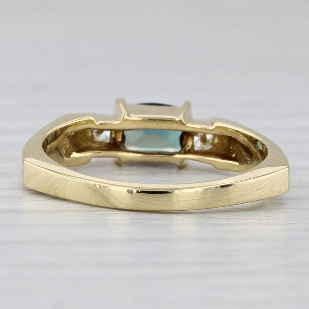 0.48ctw Alexandrite Diamond Ring 18k Yellow Gold Size 7 Stackable Corte cojín en venta
