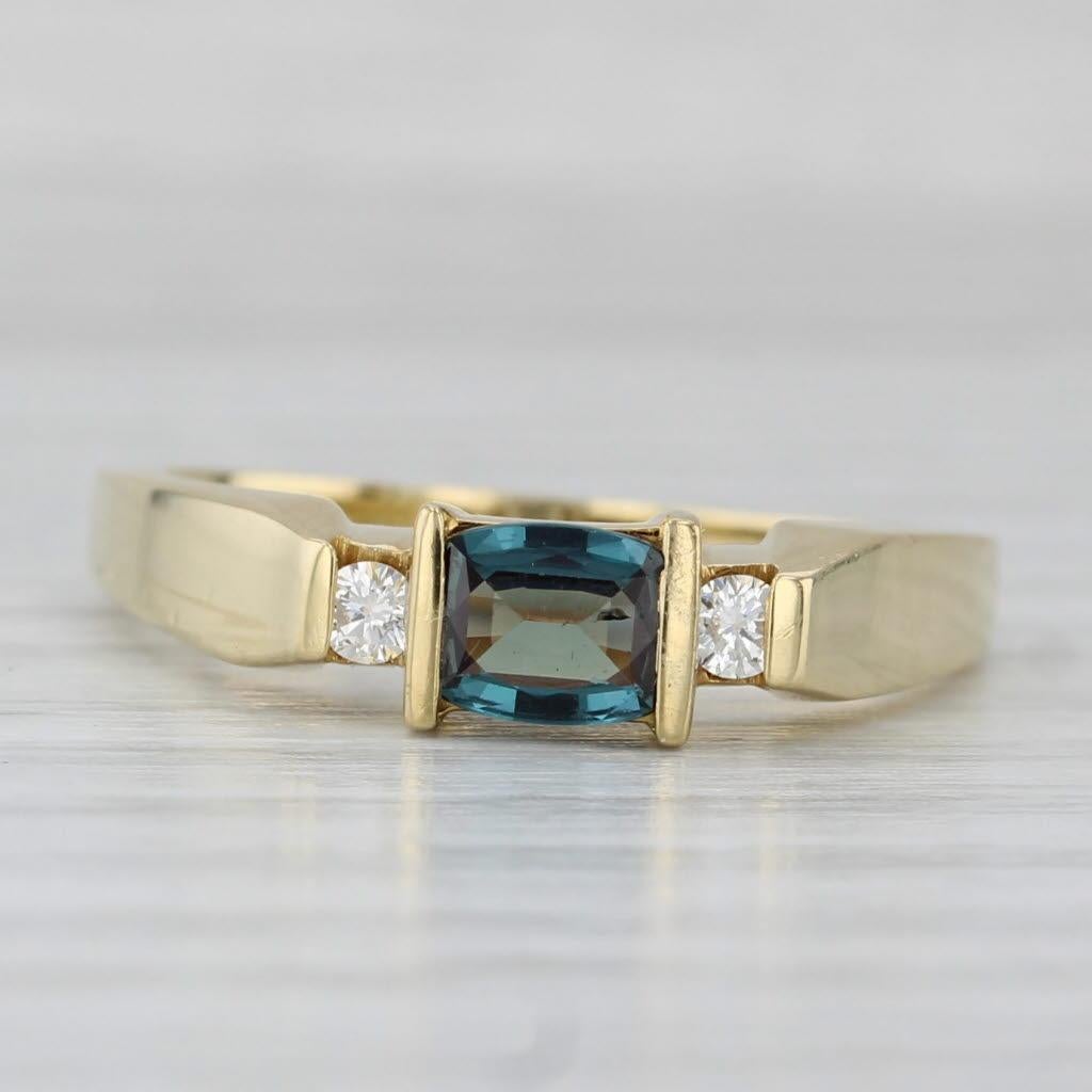 0.48ctw Alexandrite Diamond Ring 18k Yellow Gold Size 7 Stackable en Bueno estado para la venta en McLeansville, NC