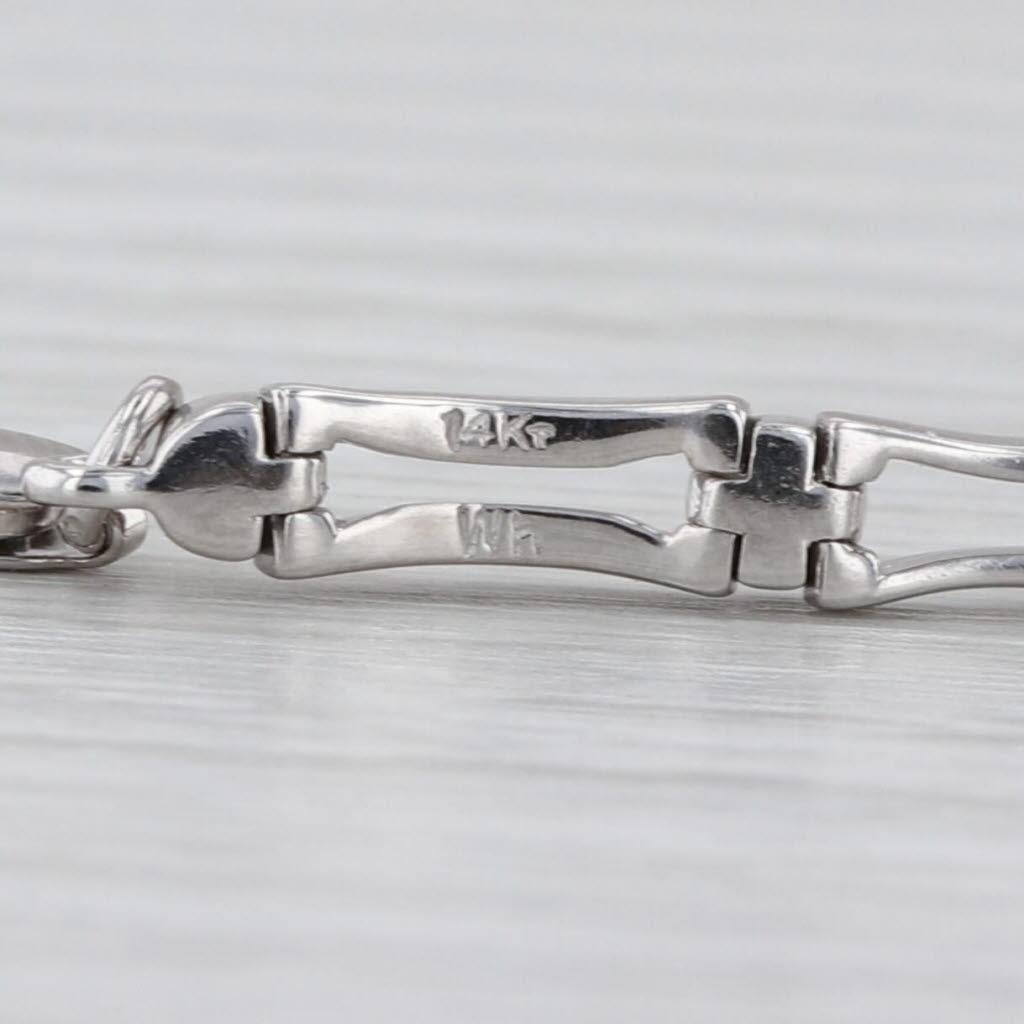 Femenino o masculino 0.48ctw Diamond Bar Pulsera Link 14k Oro Blanco 7