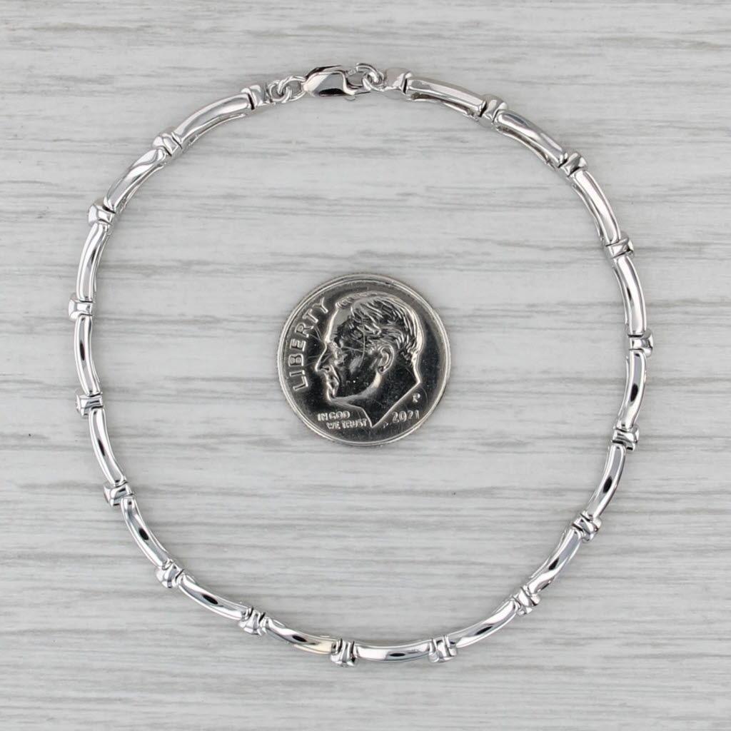 0.48ctw Diamond Bar Pulsera Link 14k Oro Blanco 7
