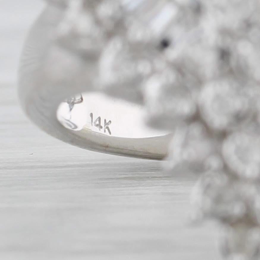 0.48ctw Diamond Cluster Cocktail Ring 14k White Gold Size 7.25 en vente 3